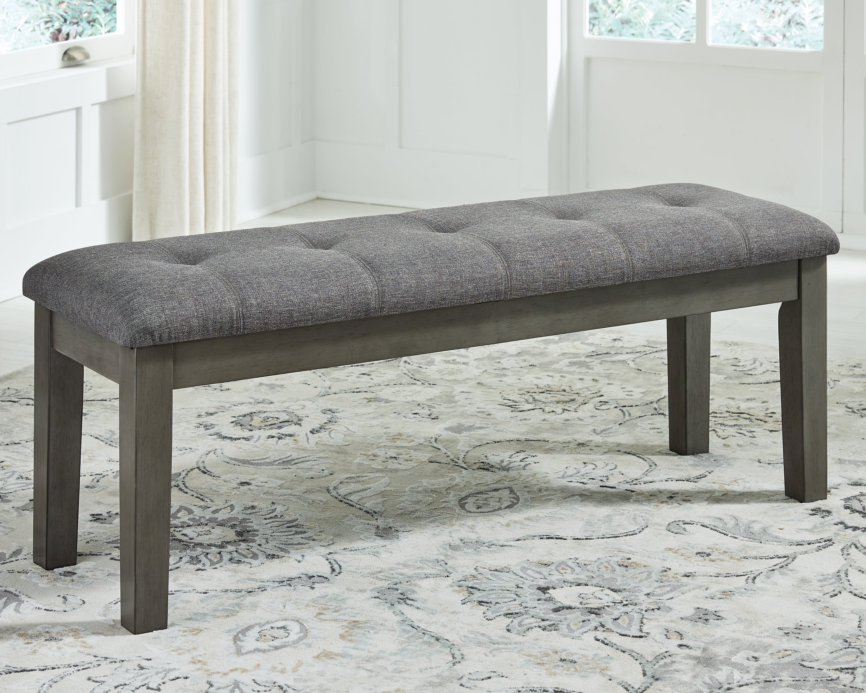 Family Deals Furniture - Ashley Furniture - Hallanden Dining Room - Large UPH Dining Room Bench / Two-tone Gray / 50"W x 16"D x 19"H - D589-00