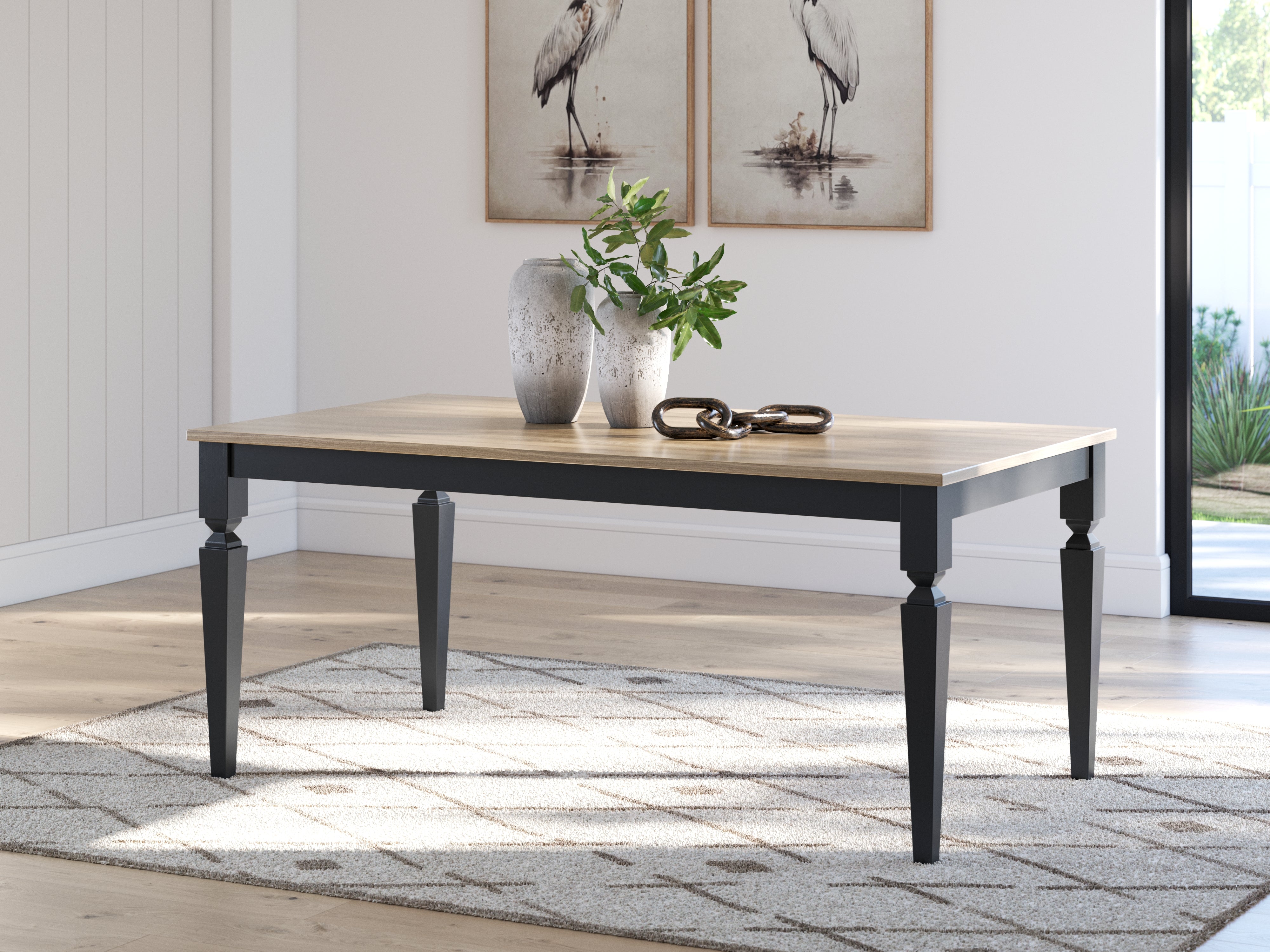 Family Deals Furniture - Ashley Furniture - Brenkerton Dining Table - Rectangular Dining Room Table / Grayish Brown/Black - PCD591-25
