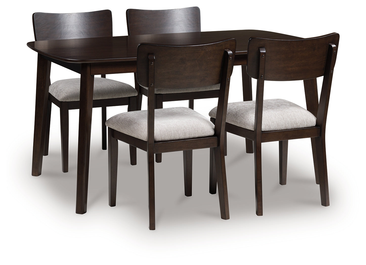 Family Deals Furniture - Ashley Furniture - Mallenette Dining Table and 4 Chairs (Set of 5) - Dining Room Table Set (5/CN) / Merlot - PCD607-225