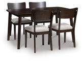 Family Deals Furniture - Ashley Furniture - Mallenette Dining Table and 4 Chairs (Set of 5) - Dining Room Table Set (5/CN) / Merlot - PCD607-225