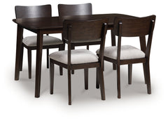 Family Deals Furniture - Ashley Furniture - Mallenette Dining Table and 4 Chairs (Set of 5) - Dining Room Table Set (5/CN) / Merlot - PCD607-225