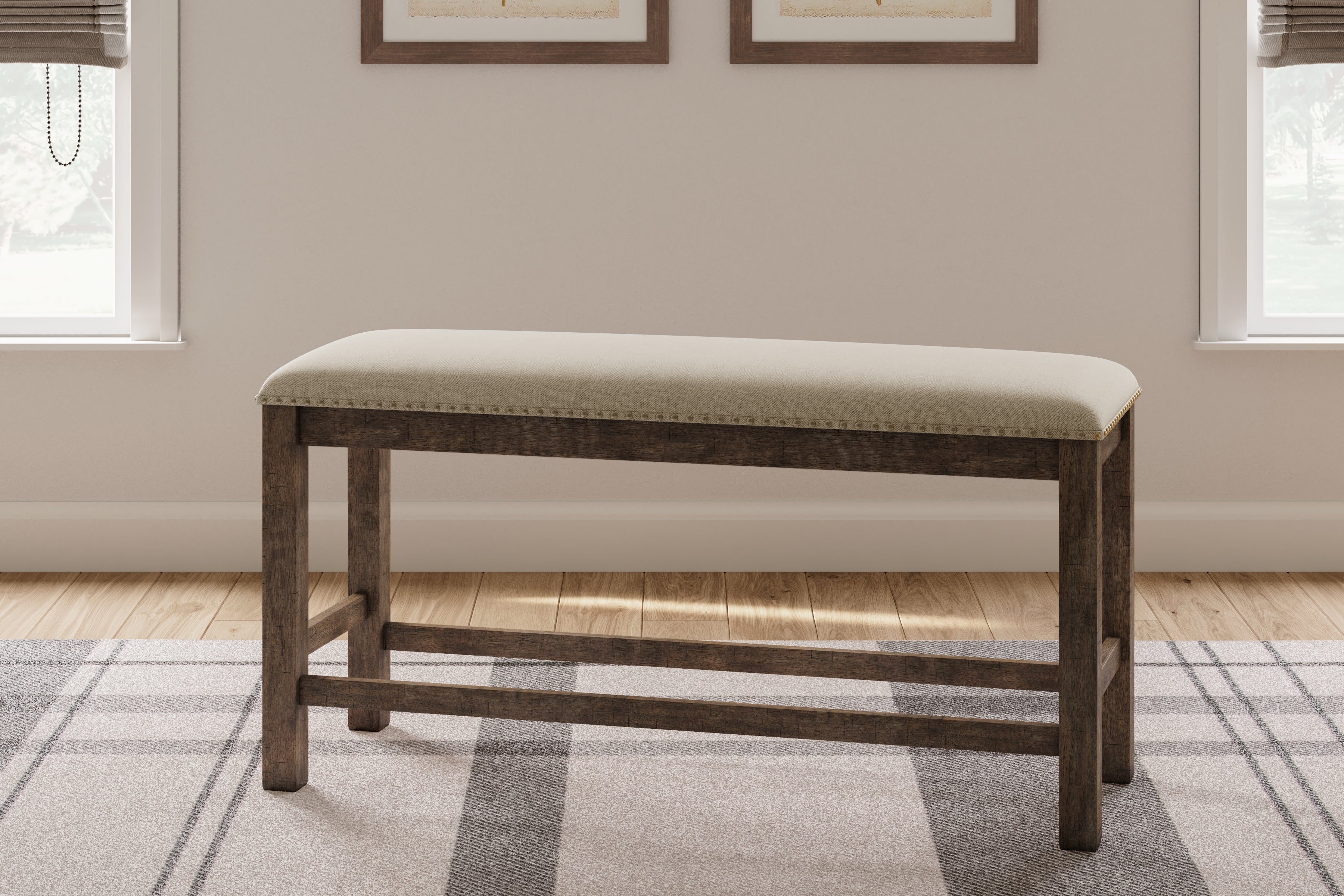 Family Deals Furniture - Ashley Furniture - Moriville Dining Room - Upholstered Bench / Beige / 48"W x 17"D x 20"H - D631-00