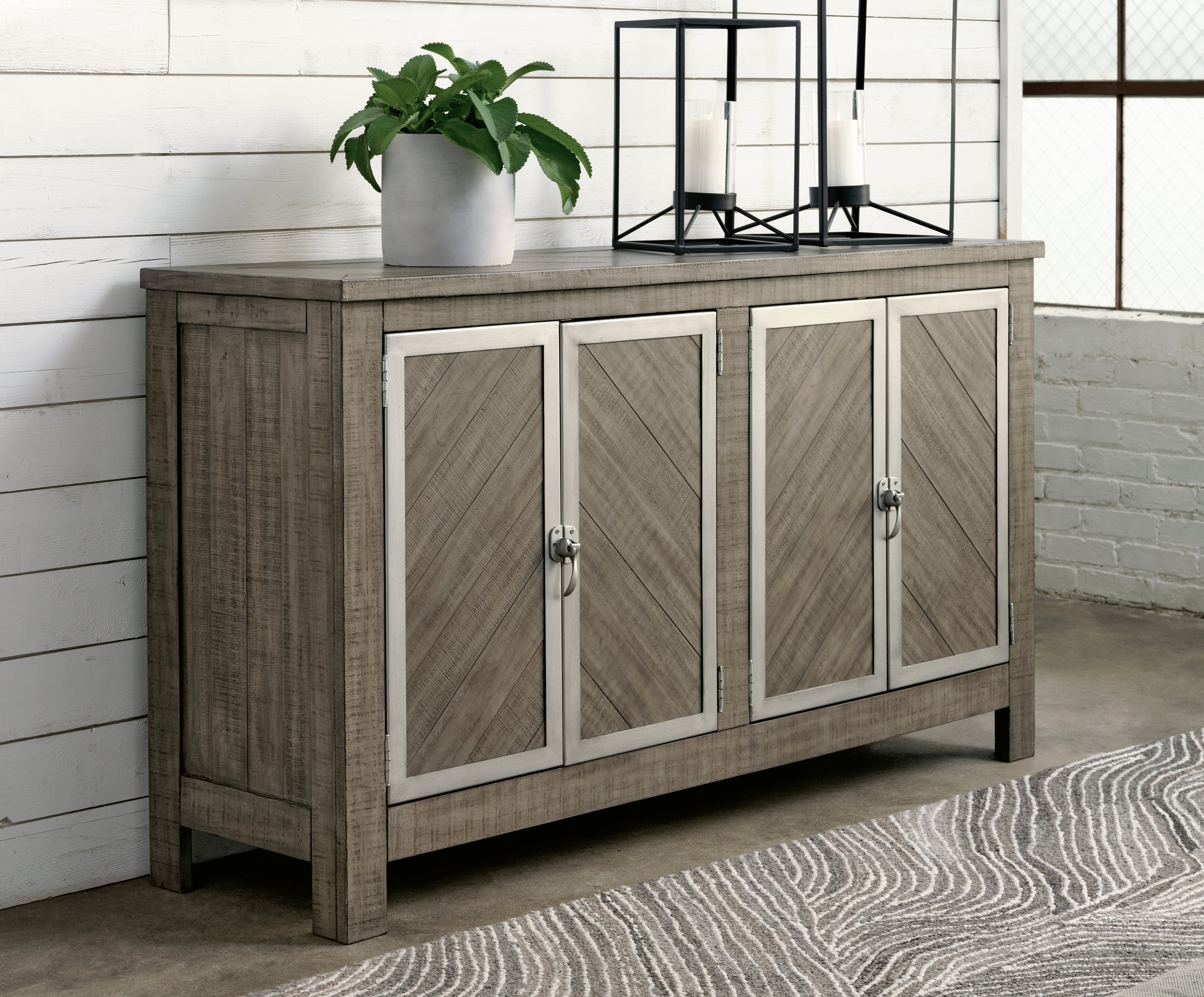 Family Deals Furniture - Ashley Furniture - Krystanza Dining Room - Dining Room Server / Weathered Gray - D766-60