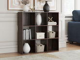 Family Deals Furniture - Ashley Furniture - Glosmount Nine Cube Organizer - Nine Cube Organizer / Cherry/Light Brown - EA1055-3X3