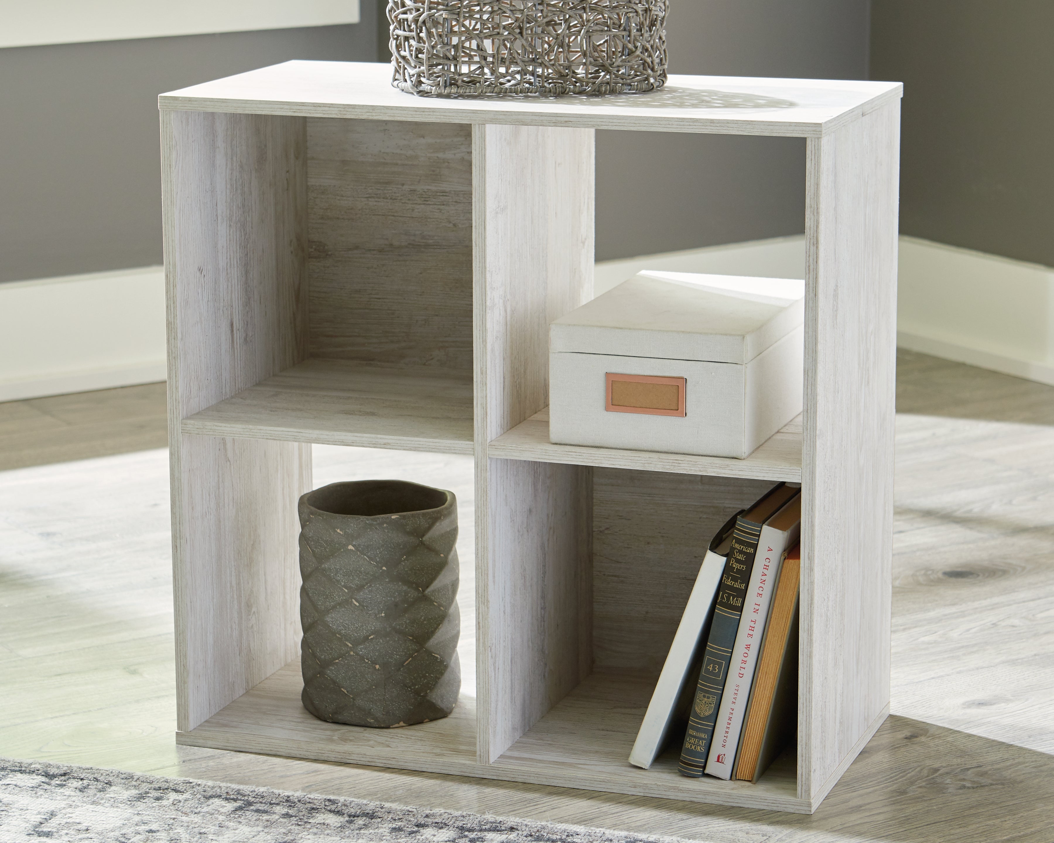 Family Deals Furniture - Ashley Furniture - Paxberry Four Cube Organizer - Four Cube Organizer / Whitewash - EA1811-2X2