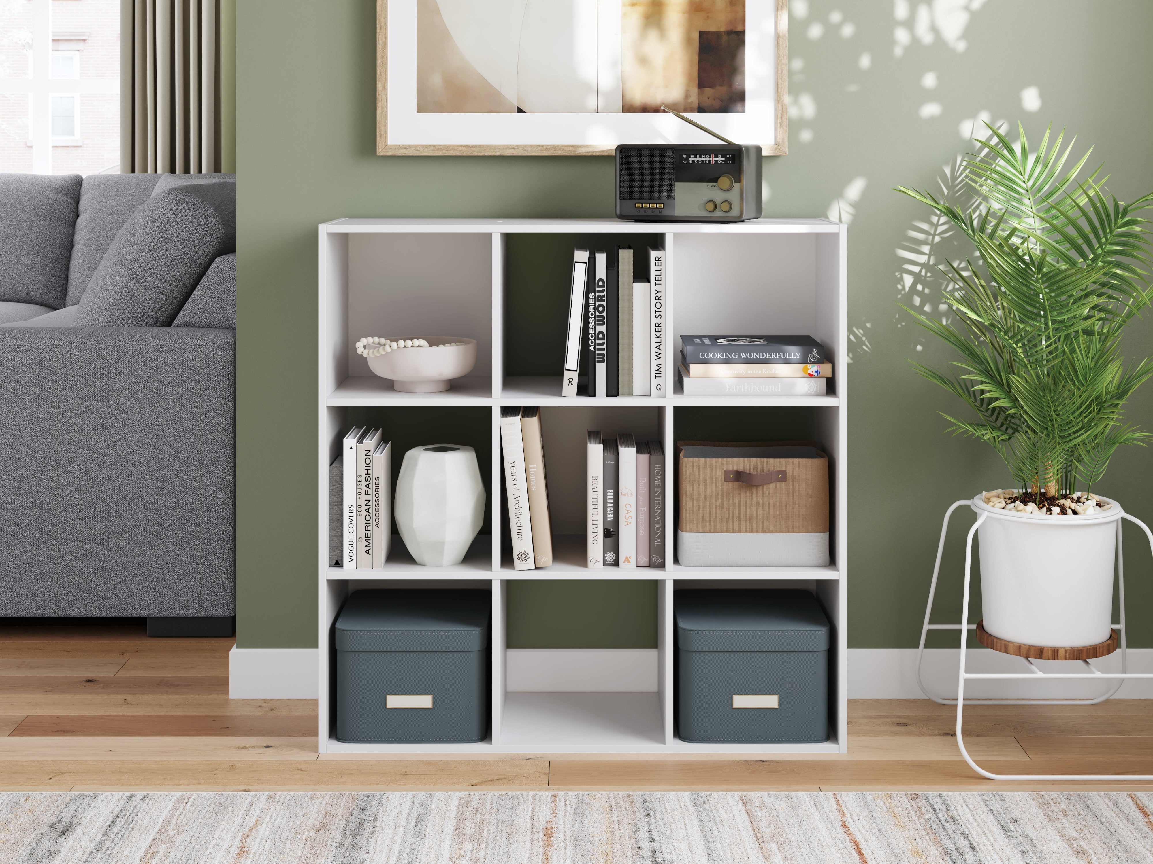 Family Deals Furniture - Ashley Furniture - Onita Nine Cube Organizer - Nine Cube Organizer / White - EA9630-3X3