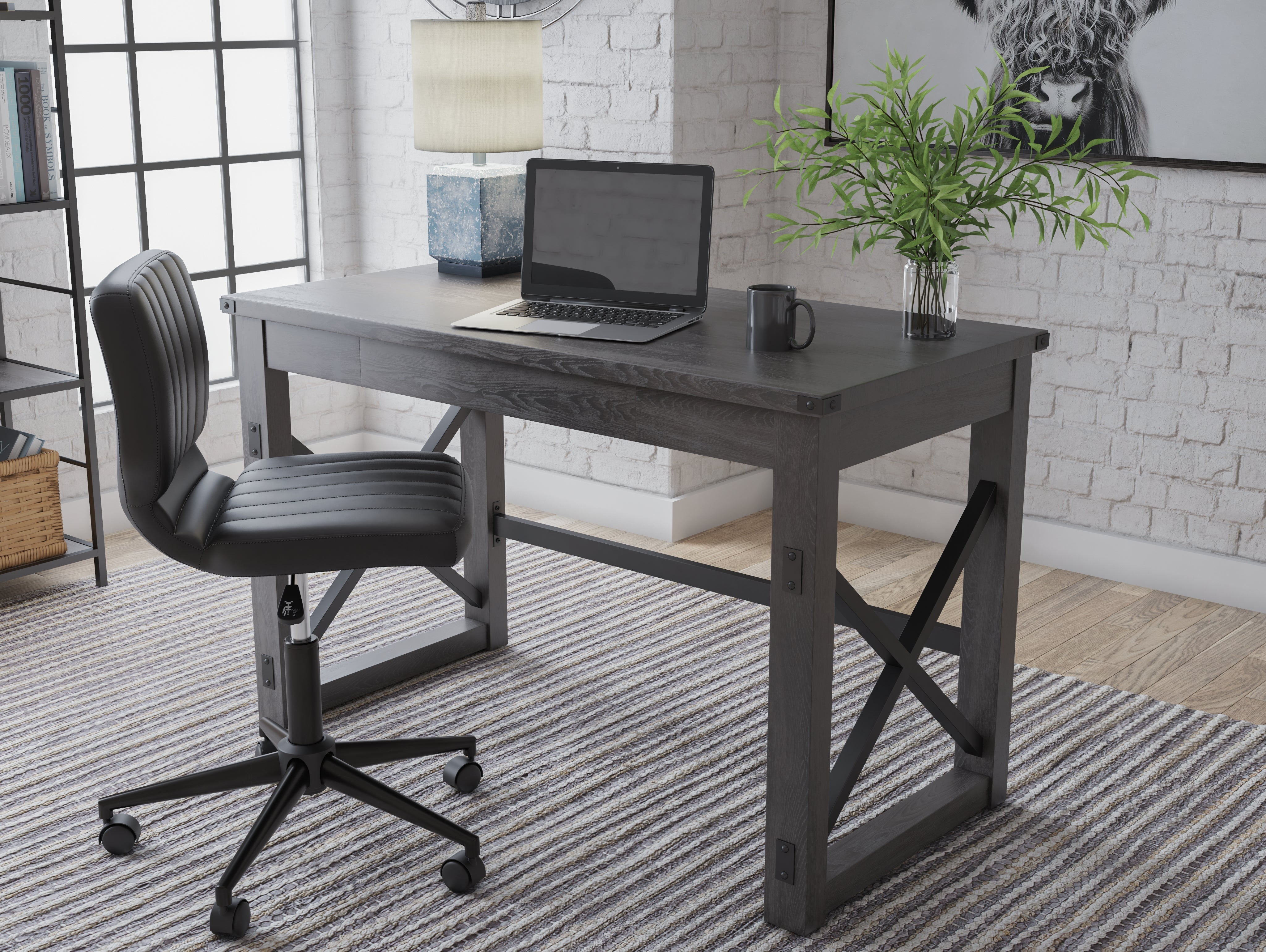 Family Deals Furniture - Ashley Furniture - Freedan Office Desk - Home Office Desk / Grayish Brown - H286-26