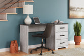 Family Deals Furniture - Ashley Furniture - Shawburn Office Desk - Home Office Desk / White/Dark Charcoal Gray - H4121-34