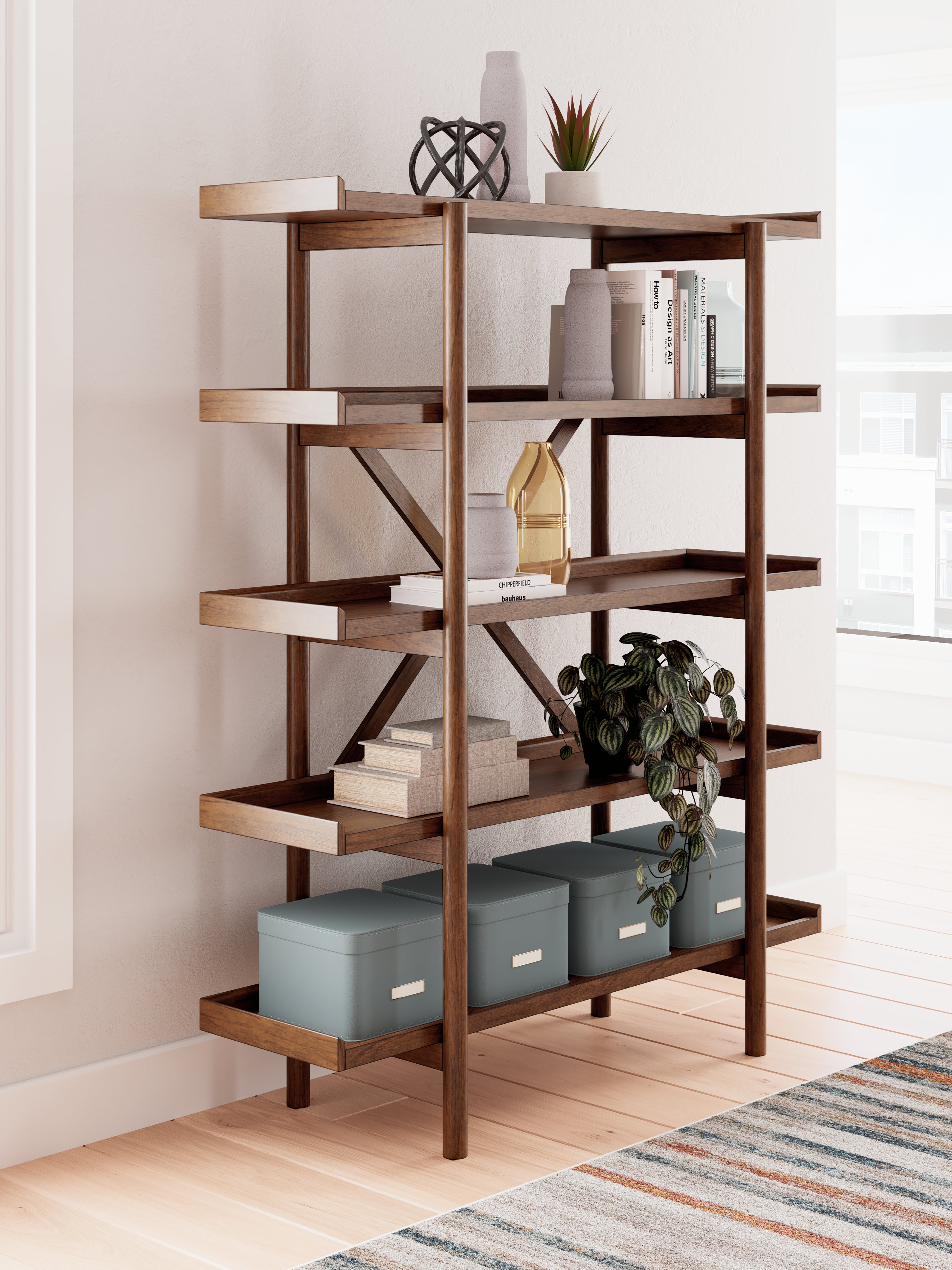 Family Deals Furniture - Ashley Furniture - Lyncott Bookcase - Bookcase / Brown - H615-70