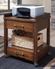Family Deals Furniture - Ashley Furniture - Baldridge Printer Stand - Printer Stand / Rustic Brown - H675-11