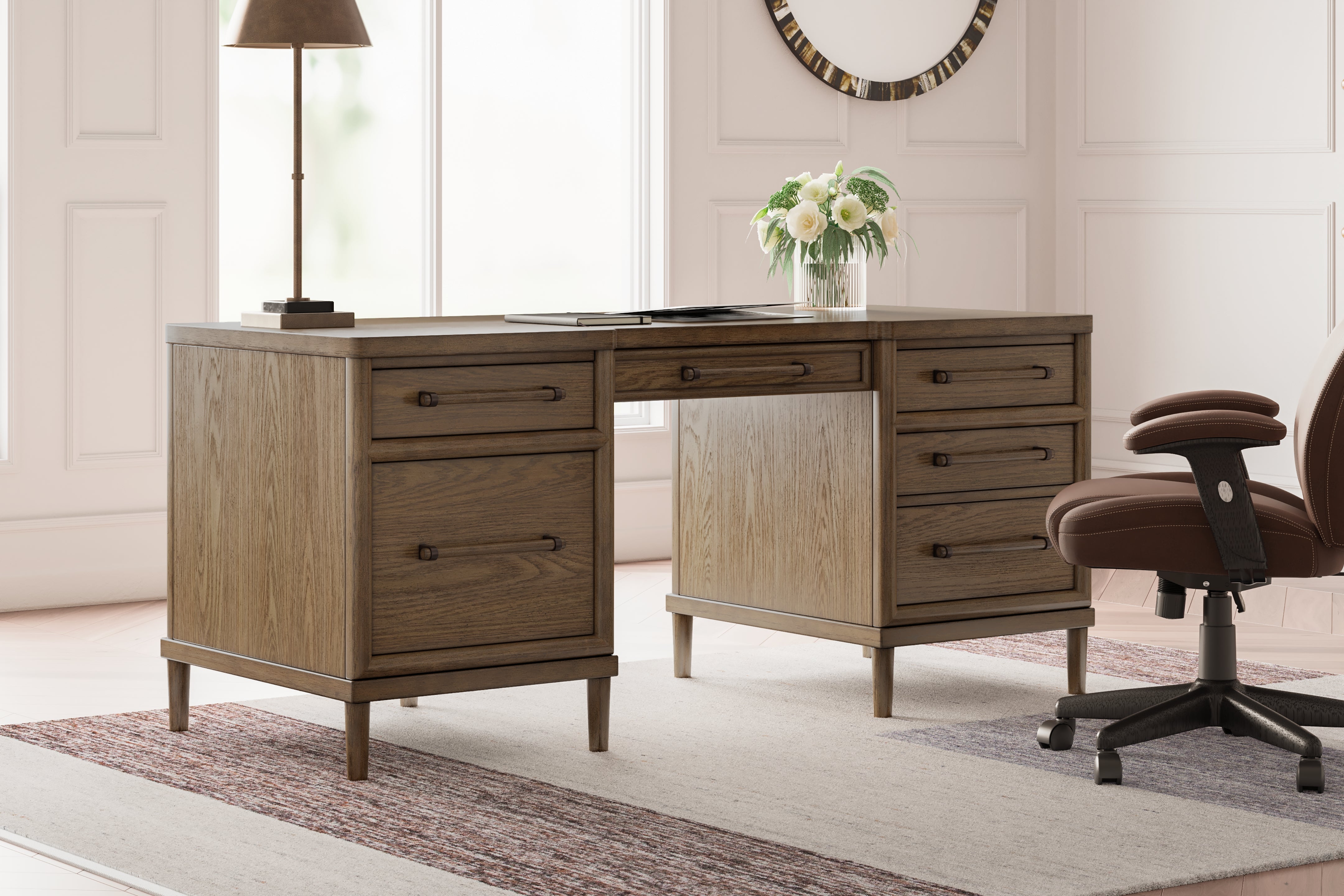 Family Deals Furniture - Ashley Furniture - Roanhowe Office Desk - Home Office Desk / Brown - H769-21