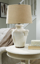 Family Deals Furniture - Ashley Furniture - Emelda Lighting - Table Lamp (Set of 2) / Cream - L100664X2