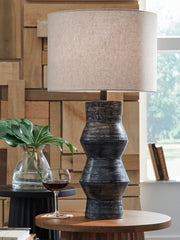 Family Deals Furniture - Ashley Furniture - Kerbert Lighting - 2-Piece Lamp Set / Distressed Black - L100824X2