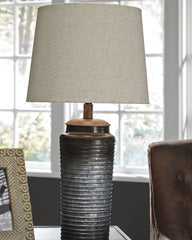 Family Deals Furniture - Ashley Furniture - Norbert Lighting - Metal Table Lamp (Set of 2) / Gray - L204064
