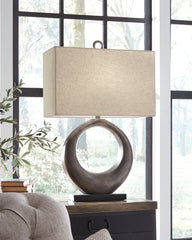 Family Deals Furniture - Ashley Furniture - Saria Lighting - Table Lamp (Set of 2) / Antique Silver Finish - L207394X2