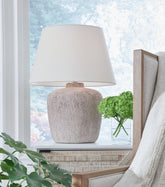 Family Deals Furniture - Ashley Furniture - Danry Lighting - Table Lamp (Set of 2) / Distressed Cream - L207454X2