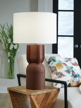 Family Deals Furniture - Ashley Furniture - Rowandale Lighting - Metal Table Lamp (1/CN) / Brick Red - L207534