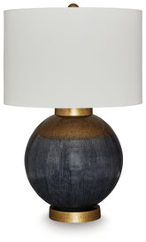 Family Deals Furniture - Ashley Furniture - Adara Lighting - Metal Table Lamp (1/CN) / Blue/Gold Finish - L207564