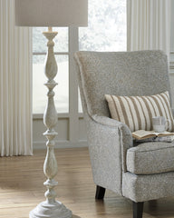 Family Deals Furniture - Ashley Furniture - Bernadate Lighting - Poly Floor Lamp (1/CN) / Whitewash - L235341