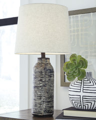 Family Deals Furniture - Ashley Furniture - Mahima Lighting - Paper Table Lamp (Set of 2) / Black/White - L235584
