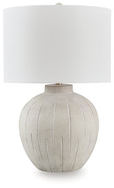 Family Deals Furniture - Ashley Furniture - Calbert Lighting - Poly Table Lamp (1/CN) / Warm Gray - L235824