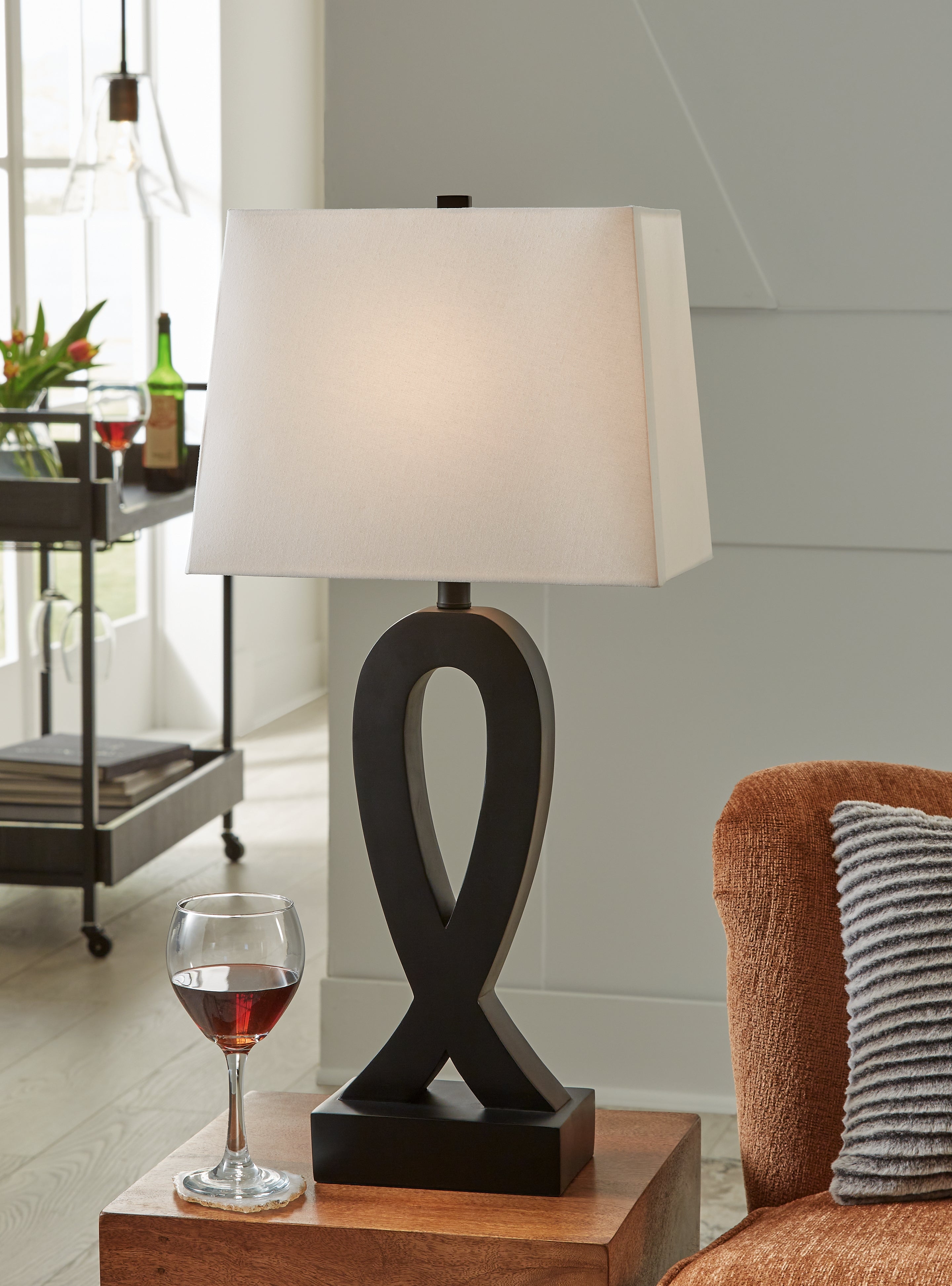 Family Deals Furniture - Ashley Furniture - Markellton Lighting - Poly Table Lamp (Set of 2) / Black - L243344