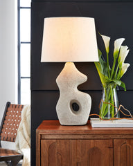 Family Deals Furniture - Ashley Furniture - Chadrich Lighting - Paper Table Lamp (Set of 2) / Antique Beige - L243664