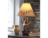 Family Deals Furniture - Ashley Furniture - Derek Lighting - Poly Table Lamp (Set of 2) / Brown - L316984