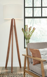 Family Deals Furniture - Ashley Furniture - Dallson Lighting - Wood Floor Lamp (1/CN) / Brown - L329011