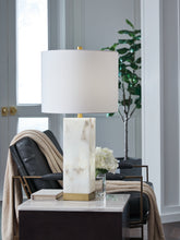 Family Deals Furniture - Ashley Furniture - Linderfield Lighting - Alabaster Table Lamp (1/CN) / White/Gold Finish - L429094