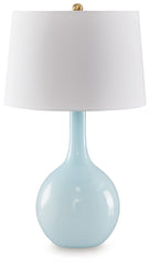 Family Deals Furniture - Ashley Furniture - Rylanton Lighting - Glass Table Lamp (1/CN) / Aqua - L430874