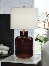 Family Deals Furniture - Ashley Furniture - Mette Lighting - Glass Table Lamp (1/CN) / Brown/Gold Finish - L430924
