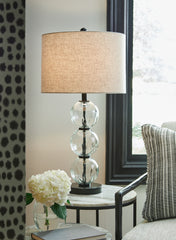 Family Deals Furniture - Ashley Furniture - Airbal Lighting - Glass Table Lamp (Set of 2) / Clear/Black - L431604