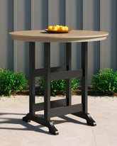Family Deals Furniture - Ashley Furniture - Fairen Trail Outdoor - Square Counter TBL w/UMB OPT / Black/Driftwood - P211-632
