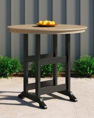 Family Deals Furniture - Ashley Furniture - Fairen Trail Outdoor - Square Counter TBL w/UMB OPT / Black/Driftwood - P211-632