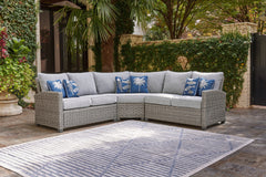 Family Deals Furniture - Ashley Furniture - Naples Beach Outdoor - 3-Piece Outdoor Sectional / Light Gray - P439P1