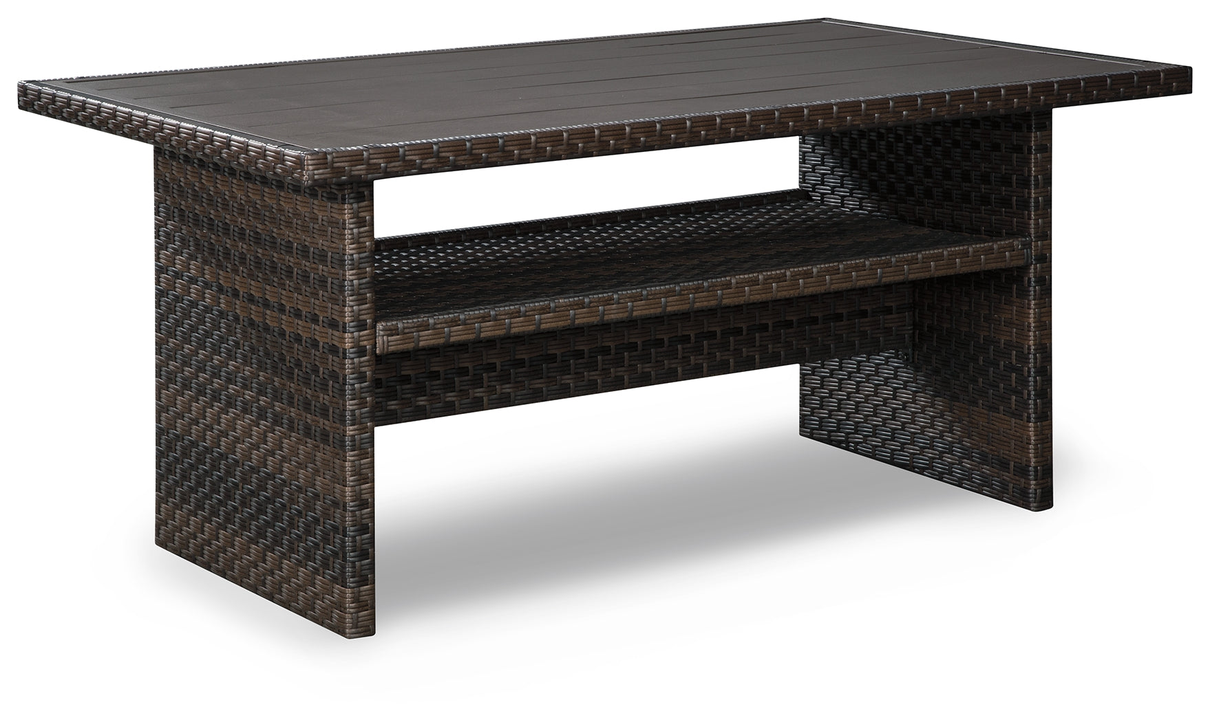 Family Deals Furniture - Ashley Furniture - Easy Isle Outdoor - RECT Multi-Use Table / Dark Brown/Beige - P455-625