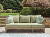 Family Deals Furniture - Ashley Furniture - Serena Shores Outdoor - Sofa with Cushion / Beige/Green - PCP604-838