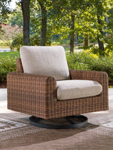 Family Deals Furniture - Ashley Furniture - Dolan Creek Outdoor - Swivel Lounge w/ Cushion / Gray/Brown - PCP610-821