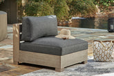 Family Deals Furniture - Ashley Furniture - Citrine Park Outdoor - Ottoman with Cushion / Brown/Charcoal - P660-814