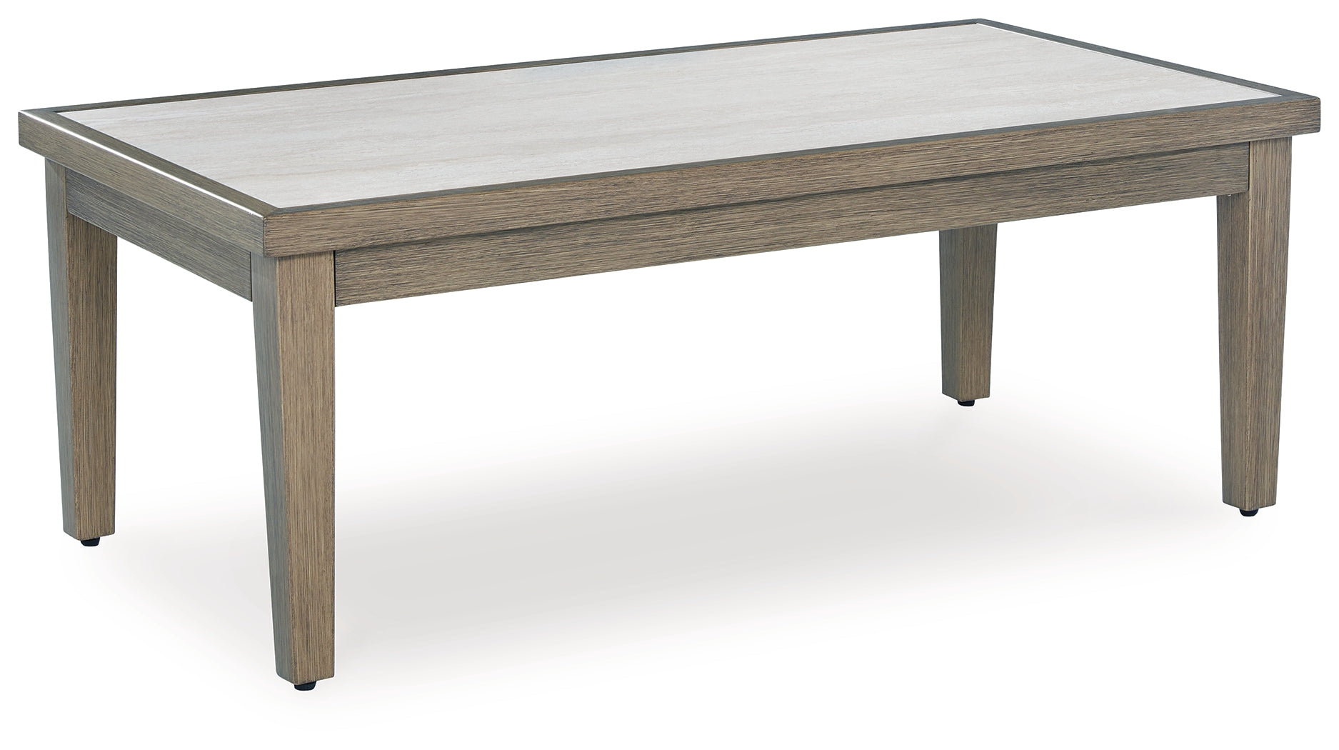 Family Deals Furniture - Ashley Furniture - Rainier Ranch Outdoor - RECT Dining Table w/UMB OPT / Brown/Beige - P701-625
