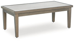 Family Deals Furniture - Ashley Furniture - Rainier Ranch Outdoor - RECT Dining Table w/UMB OPT / Brown/Beige - P701-625