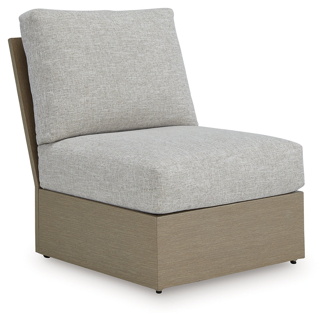 Family Deals Furniture - Ashley Furniture - Kimpton Isle Outdoor - Armless Chair w/Cushion / Brown/Beige - P704-846