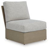 Family Deals Furniture - Ashley Furniture - Kimpton Isle Outdoor - Armless Chair w/Cushion / Brown/Beige - P704-846