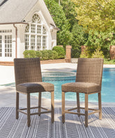 Family Deals Furniture - Ashley Furniture - Walton Bridge Outdoor - Barstool (Set of 2) / Driftwood - P749-130