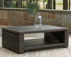 Family Deals Furniture - Ashley Furniture - Grasson Lane Outdoor - Rectangular Cocktail Table / Brown - P783-701