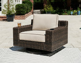 Family Deals Furniture - Ashley Furniture - Coastline Bay Outdoor - Ottoman with Cushion / Brown - P784-814