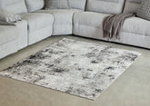 Family Deals Furniture - Ashley Furniture - Langwell Rug - 8' x 10' Rug / Black/Gray/White - R406781
