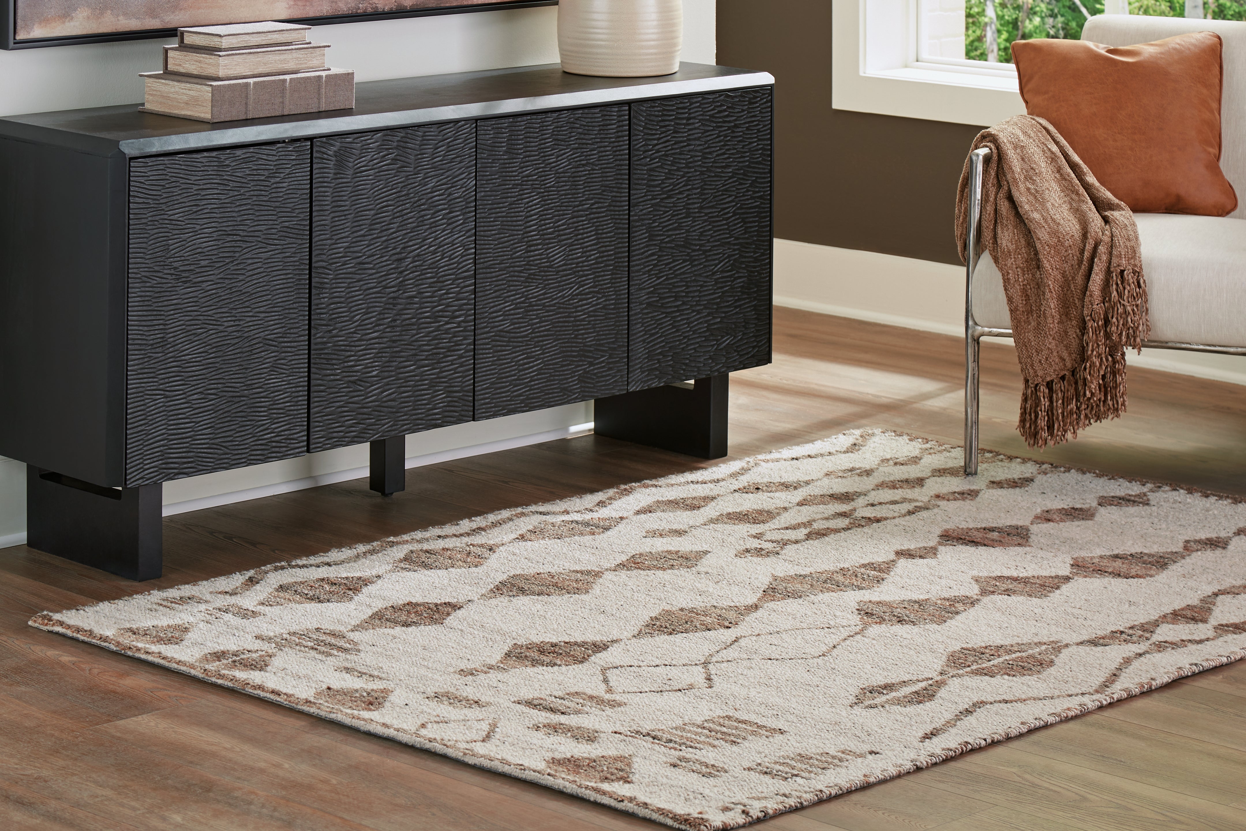 Family Deals Furniture - Ashley Furniture - Brettler Rug - 5' x 7' Rug / Beige/Brown - R406792