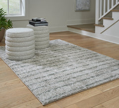 Family Deals Furniture - Ashley Furniture - Laddway Rug - 8' x 10' Rug / Cream/Green - R406881
